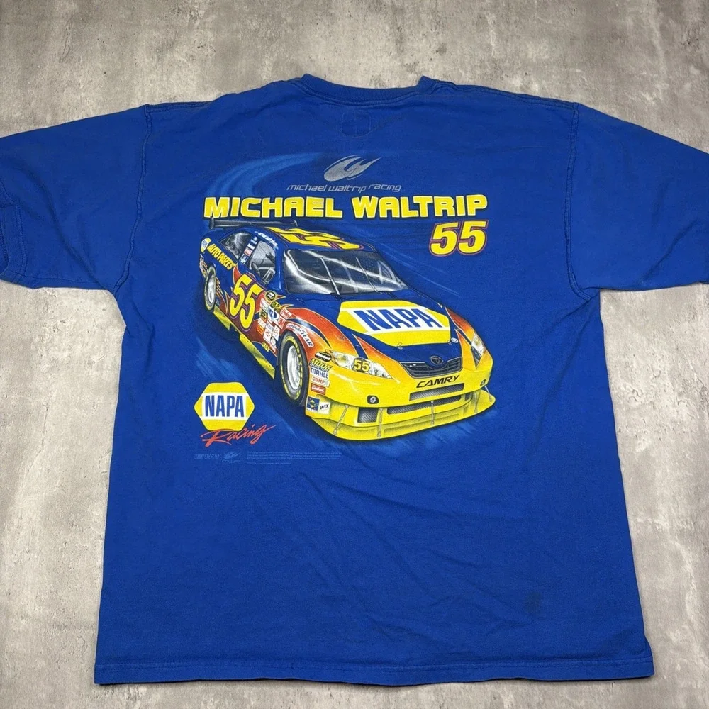 Vintage NASCAR Michael Waltrip Racing Nascar Chase Authentic 55 XL Blue NAPA Y2K